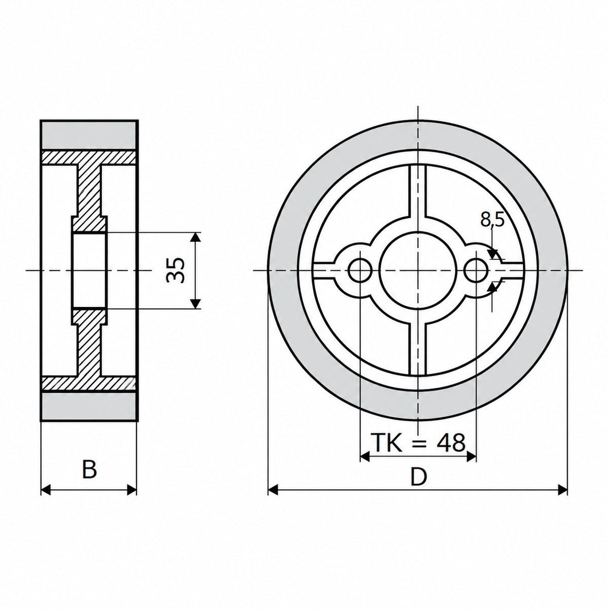 Rubber feed roller for SCM